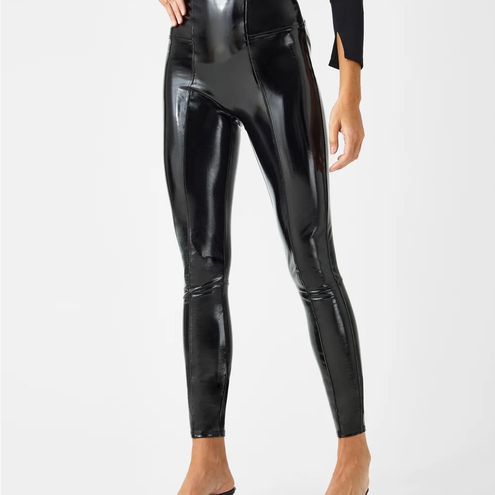 SPANX Patent Leather Black High-Shine Women's Leggings